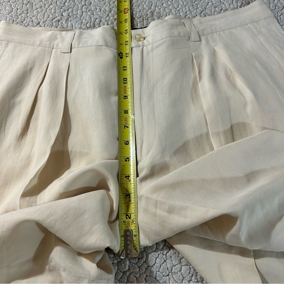 THE COLLECTION Silk Linen Blend Men's Ivory Pleated Shorts Lightweight Size 38 - Picture 8 of 9